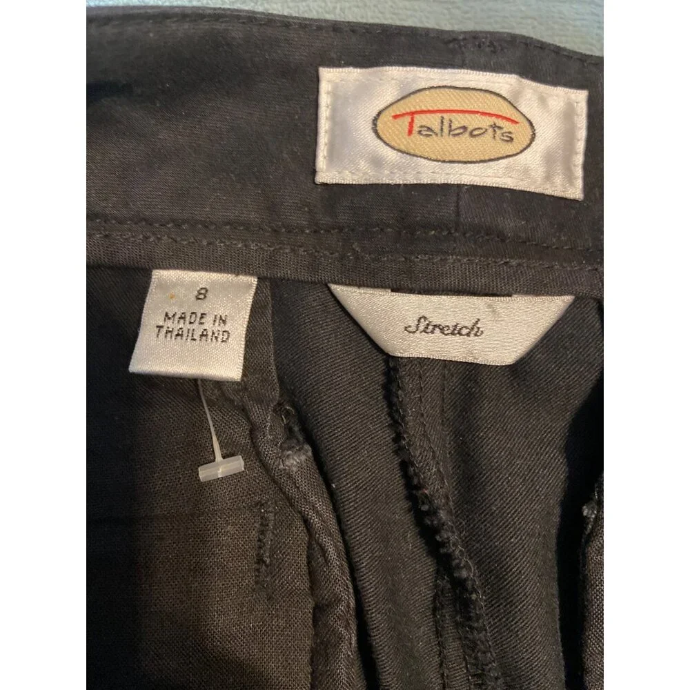 Talbots Womens Pants Size 8 Black Stretch Cotton Blend Career Corpcore_3